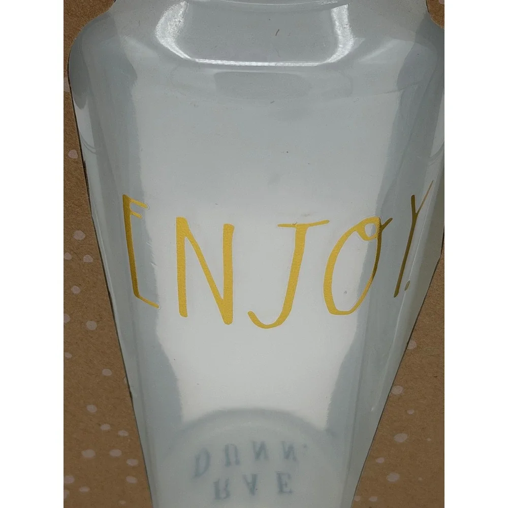 NIB Rae Dunn Enjoy Talk Laugh Clear Glass Cocktail Shaker Martini Glasses Set